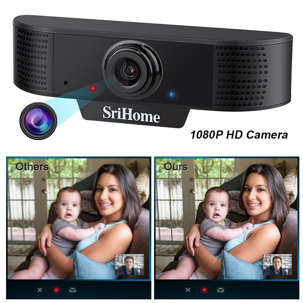 1080p hd webbkamera konferens videosamtal datorkamera med mikrofon för dator pc bärbar stationär dator