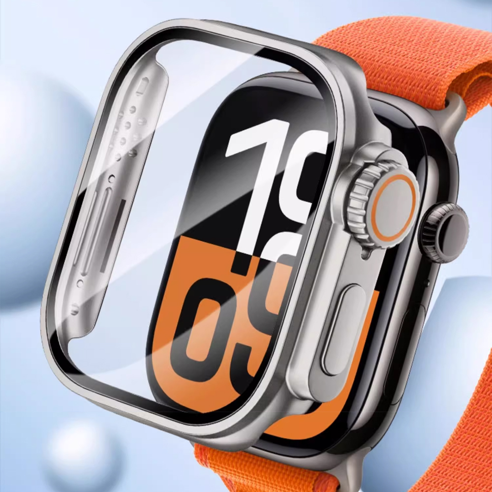 Screen Protector for Apple Watch Case 46mm 42mm 45mm 40mm 44mm 41mm PC Cover+Glass Film Change To Ultra Series 10 9 8 7 6 5 4 SE