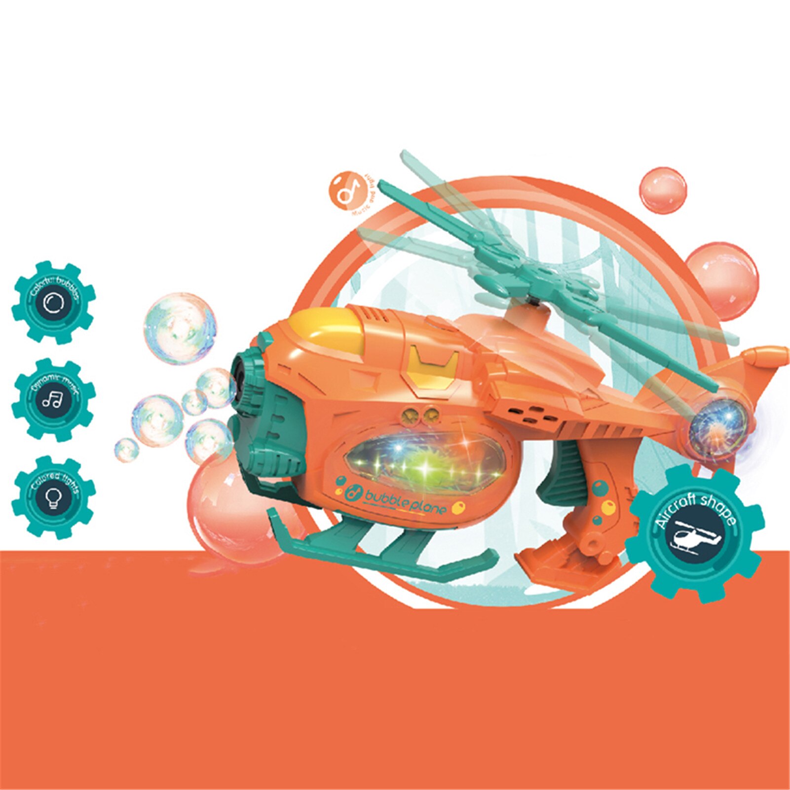 Bubble Machine Beweegbare Helicopter Bubble Speelgoed Met Muziek Licht