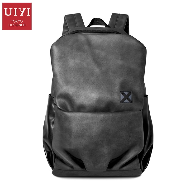 14 inch backpack men's backpack trend bag college students PVC leather Korean casual backpack computer bag