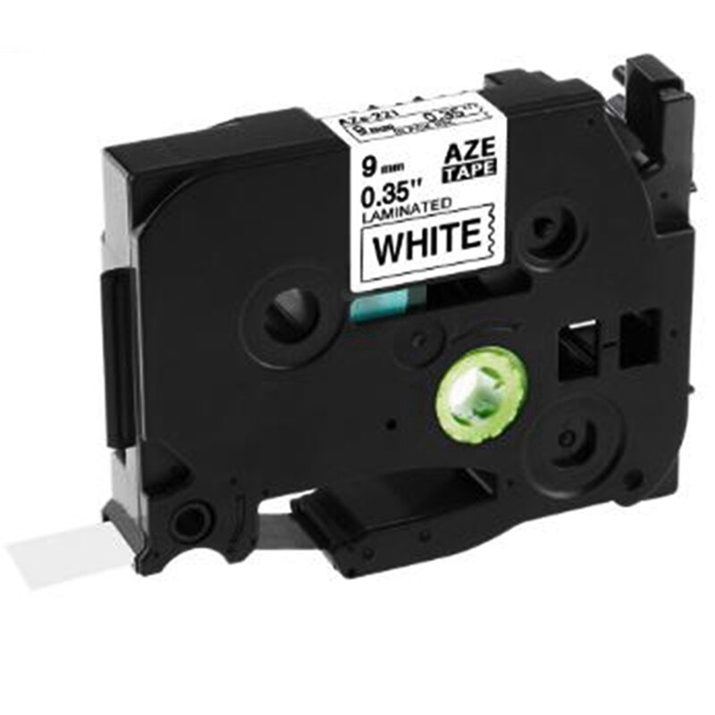 5Pcs Tze-221 9mm Black on White Tze221 Tz Tape for Brother P-Touch Label &amp; 1x Extension Adjustable Metal Bookends