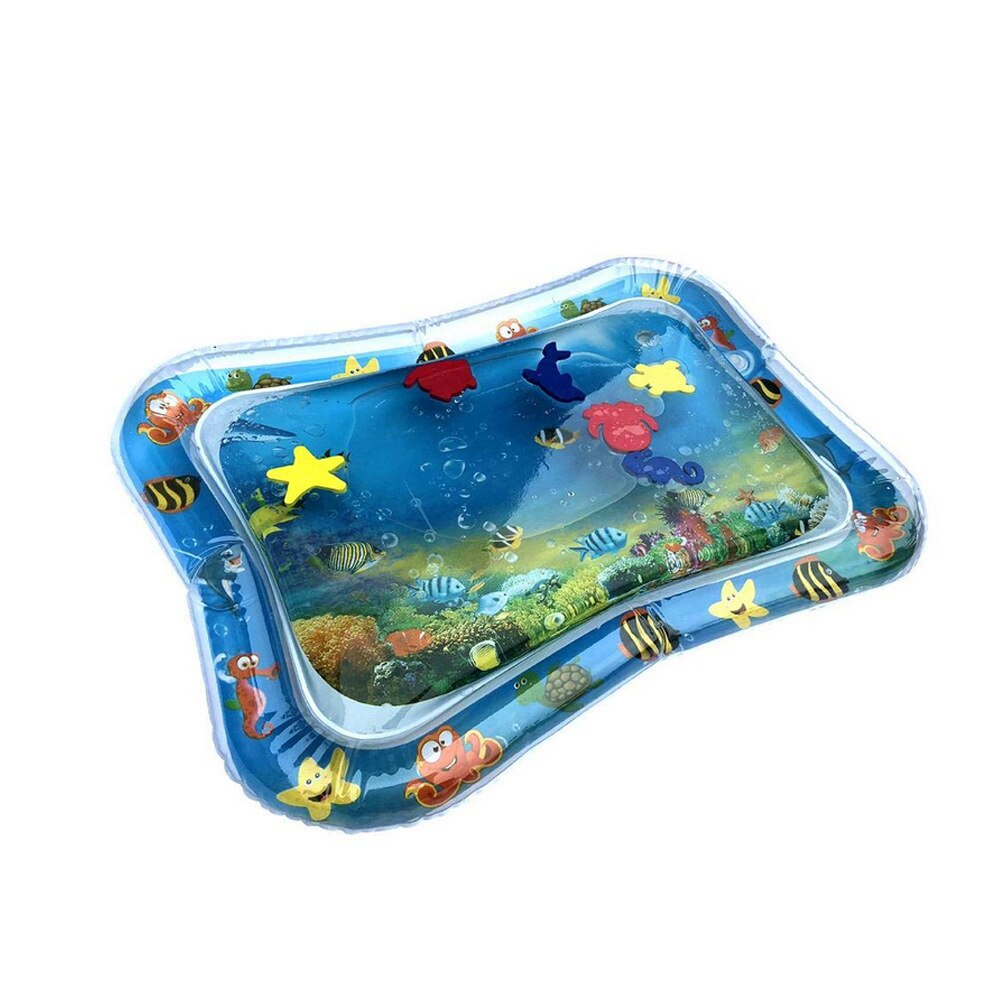 Baby Water Mat Inflatable Cushion Infant Toddler Water Play Mat for Children Early Education Developing Baby Toy Summer Pool: Light blue 66cm 50cm