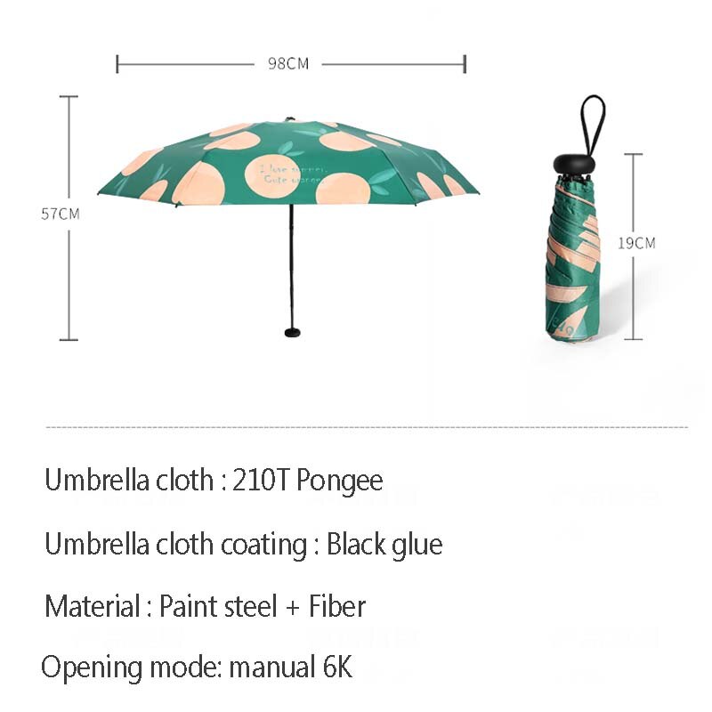 Mini small Umbrella Five-folding Sun protection Anti-UV UPF50+ umbrella parapluie folding women pocket Umbrellara in women