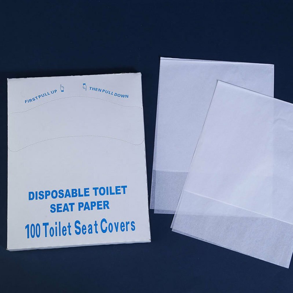 Couverture de toilette jetable soluble dans l'eau pâte de bois siège de toilette papier Portable hôtel tapis de toilette jetable: Default Title