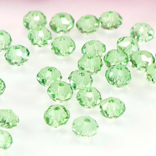 6mm diameter 1 streng ca. 96-100 stk gennemsigtig farve krystal rhinestones perler stof krave kjole syning beklædningsmaterialer: Lysegrøn