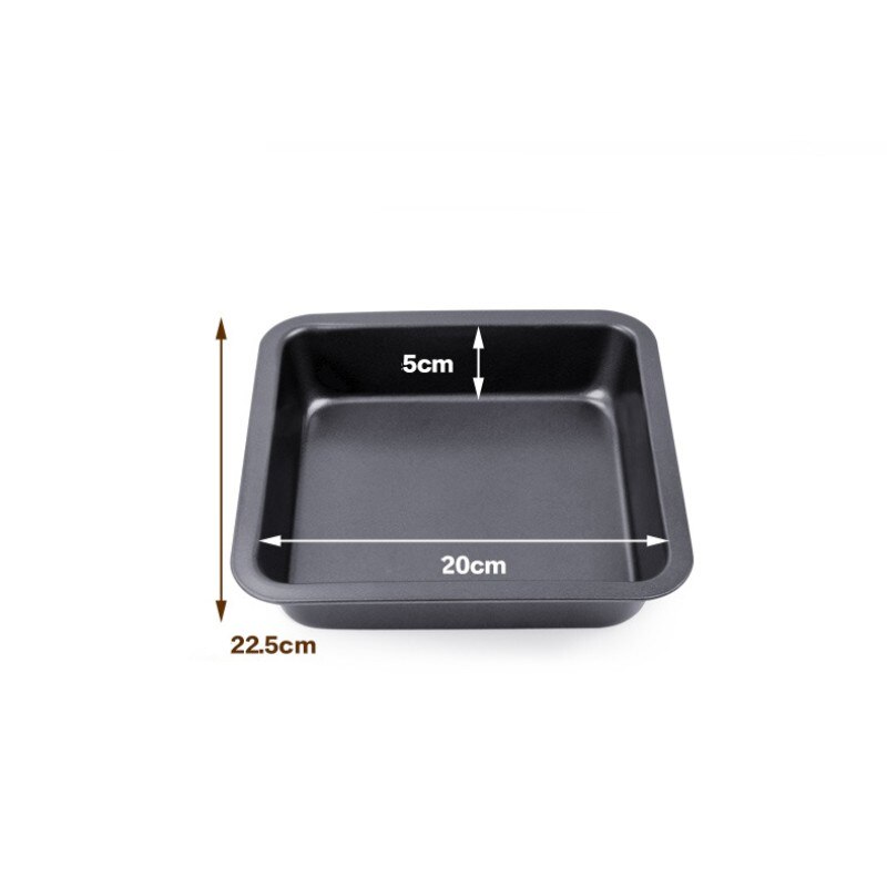 Stainless Steel 20 * 20cm Square Pizza Baking Pan and 100% Heavy Carbon Non-stick Baked Cake Cake Bread Mold Tool Metal Pan