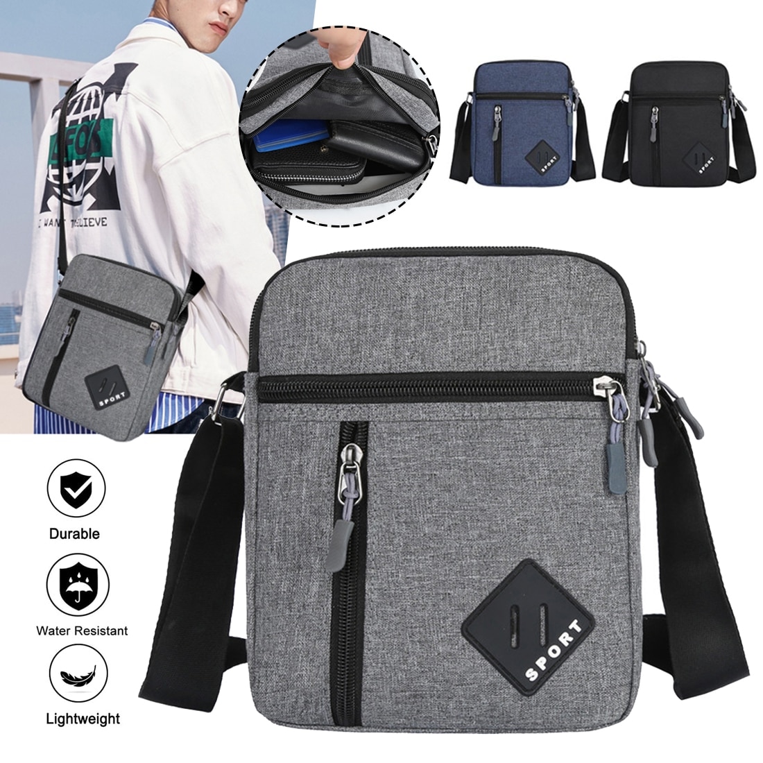 Männer Tasche Bote Rucksack Schulter Taschen männer Einfach Lässig Wasserdichte Oxford Tuch Tasche Reise Geschäft Handtasche