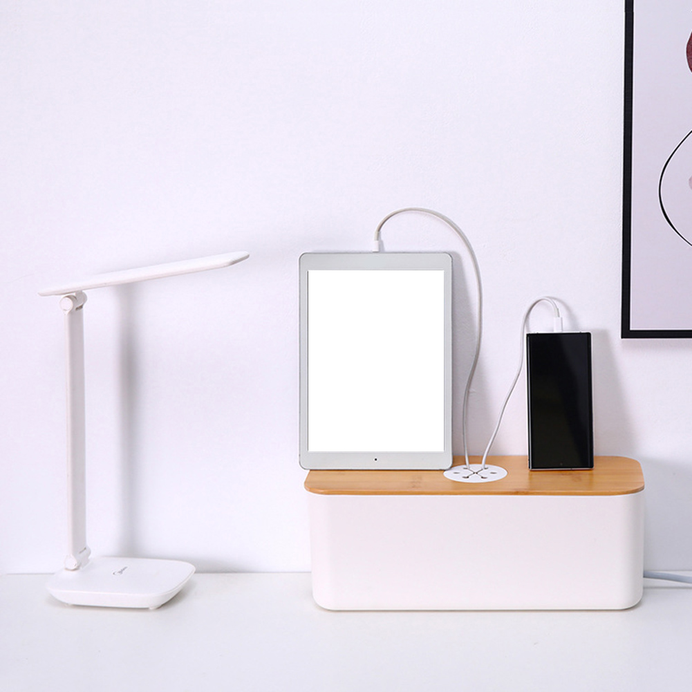 Cable Management Box Cable Organizer Box Protect Cables Wire Organizer Bins Large Capacity with Lid for Hiding Messy Cables