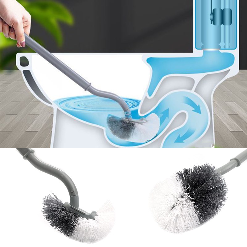 Brosse de toilette à tête courbée de type S à suspendre au mur, brosse d'écart d'angle, cheveux doux, outils de livres ménagers, HOWall