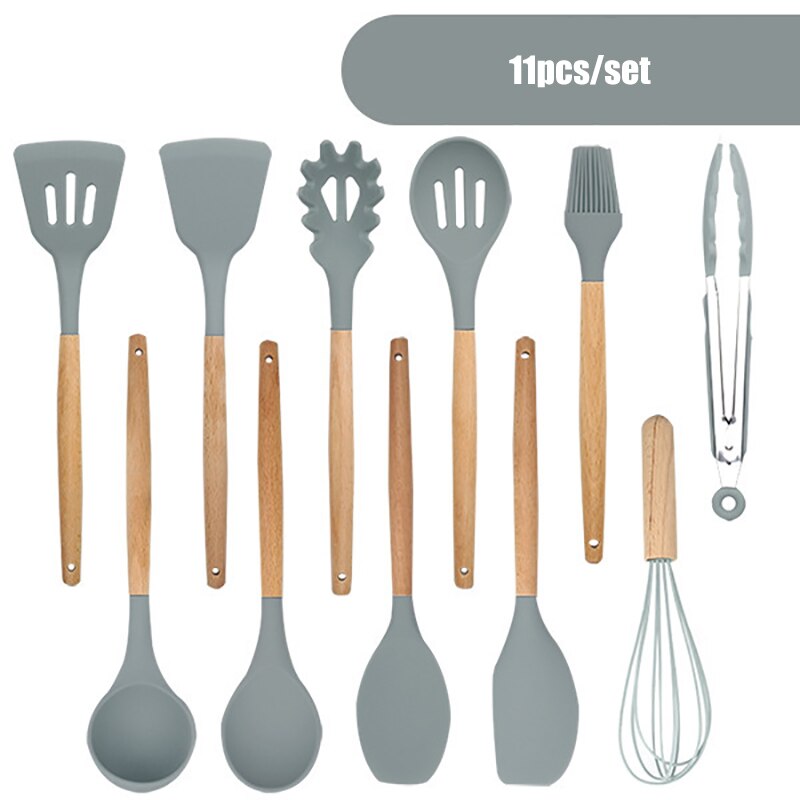 ONEUP Silicone Multifunction Kitchen Tool Set Non-Stick Cooking Tools kitchen Accessories Food Grade Heat Resistant Kitchenware: 11pcs