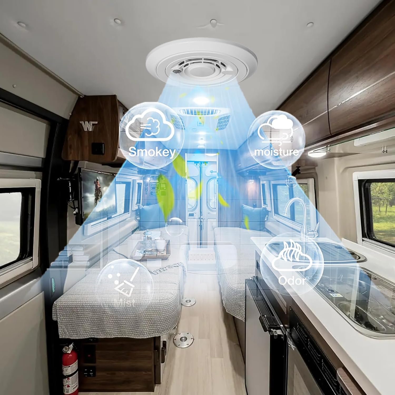 12V Round RV Vent Air Exhaust Fan Mushroom Head Roof Motorhome Vent Ventilation for RV Caravan Trailer