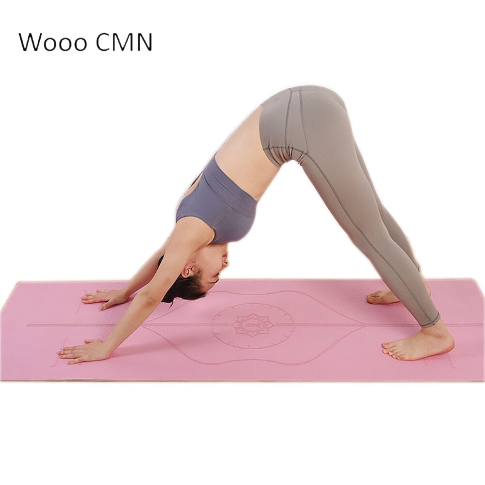 Tpe Yoga Mat Met Positie Lijn Non Slip Tapijt Mat Voor Beginner Milieu Fitness Gymnastiek Matten 1830*610*6Mm