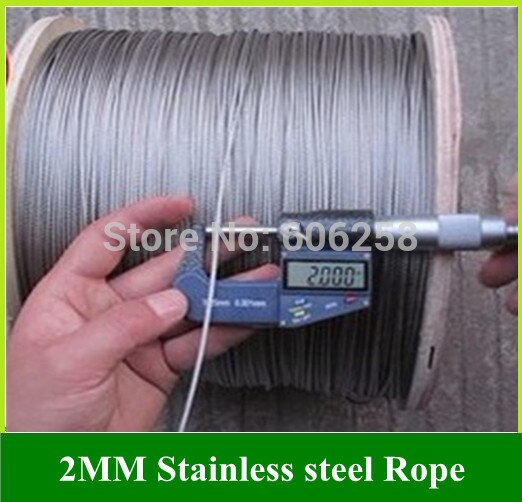 Stainless Steel Wire Rope High Strength Durable Soft Lifting Rope 2MM Traction rope 50Meter