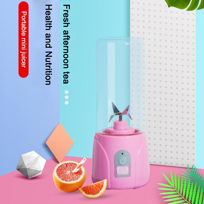 Draagbare Fruit Juicer Cup 400Ml Persoonlijke Blender Kleine Fruit Mixer Usb Oplaadbare Juicer Cup Voor Home Reizen Wxv