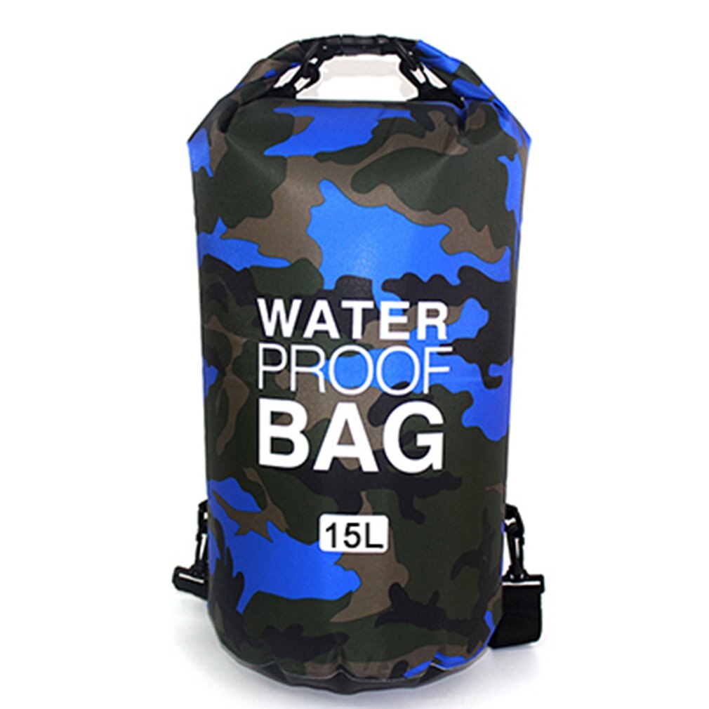 Bolsa de camuflaje para exteriores, portátil, para Rafting, buceo, bolsa de PVC, impermeable, plegable, bolsa de almacenamiento para natación, para senderismo en Río: Royal blue 15L