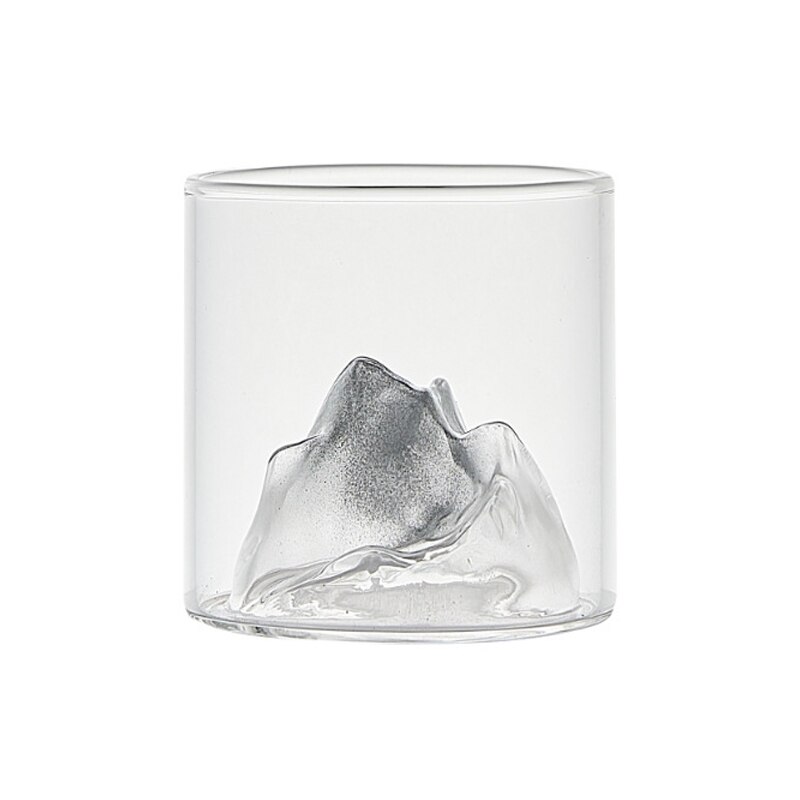 Tasse à whisky en verre de montagne 3D, verre à whisky Transparent, glace, Vodka, verre de roche, verres à boissons, illustration, Gif: S
