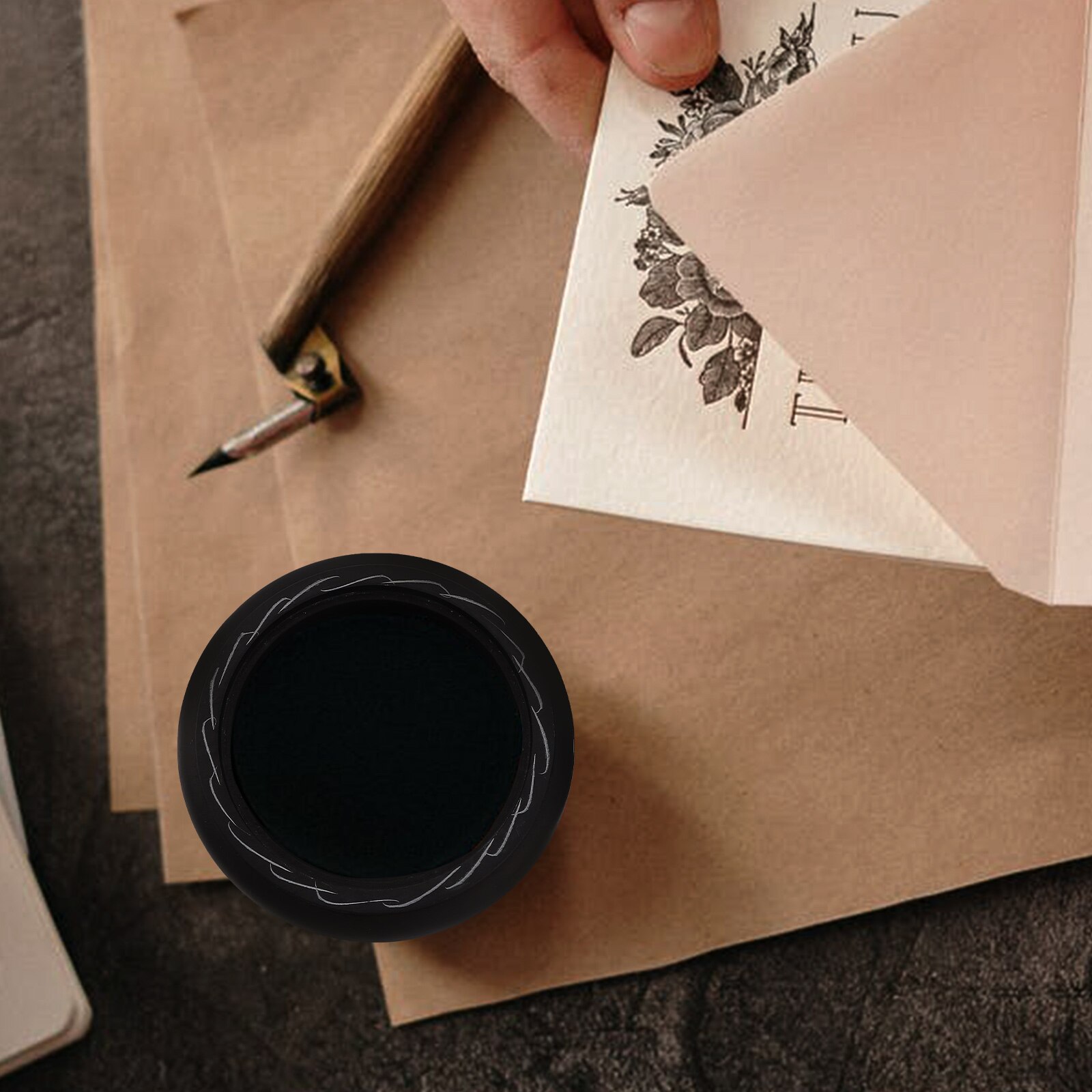 Ink Stone Convenient Chinese Inkstone Round Calligraphy Inkstone Writing Supply