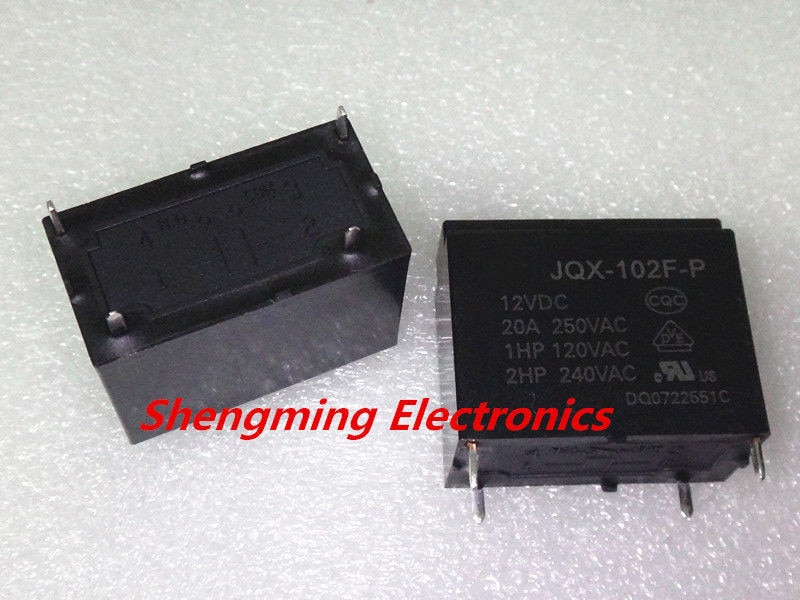 2 uds. 4 pines JQX-102F-P-12VDC 20A 250VAC Relay