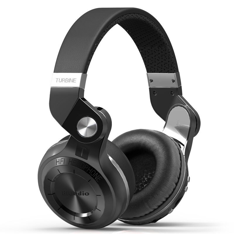 Bluedio T2 + casque stéréo sans fil Bluetooth 5.0 carte sd et casque radio FM avec micro sons de basses élevées: black bubble bag