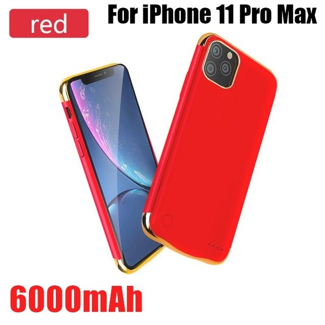 10000mAh Slim etui na baterie do iPhone 11 11 Pro 11 Pro Max ładowarka do akumulatorów Power Bank etui do ładowania iPhone 11 Pro: For i11Pro Max Red