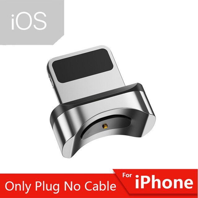 3 IN 1 USB Magnetic Cable 180 Degree Free Rotation Fast Charging for iPhone Type C Micro USB Charge Ports Mobile Phones Charger: 1M Black / for iPhone Plug