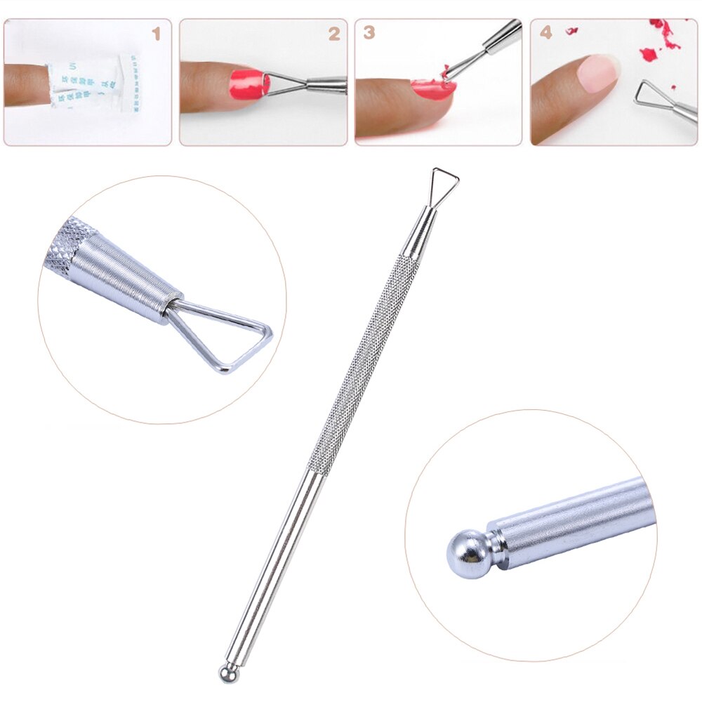 Wood Stick Double End Nail Art Cuticle Pusher Remover Pedicure Point Dotting Women Nail Art Tool Set