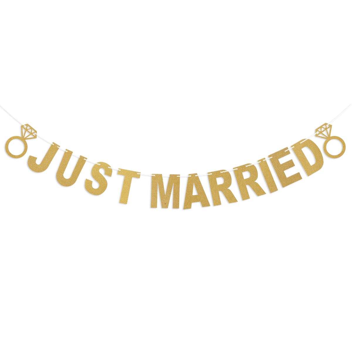 3 meter lige gift brev & ring glitter papir bannere bunting kranser fotoboks rekvisitter til bryllup dekoration