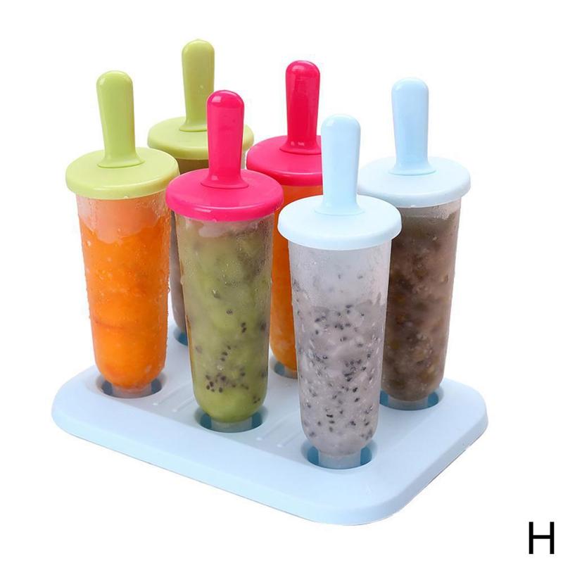 Molde redondo de 6 celdas para hacer Helados y Postres, herramienta de cocina para verano, G4S6: Purple