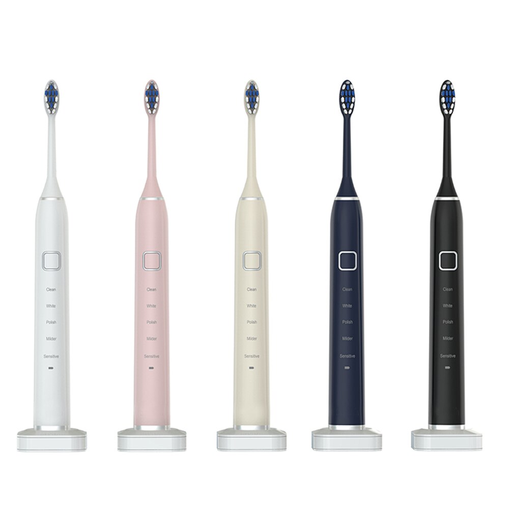 Sonic Elektrische Tandenborstel Voor Volwassenen Oplaadbare Sonische Tandenborstel 5 Modus Reizen Tandenborstel Met 2 Opzetborstels