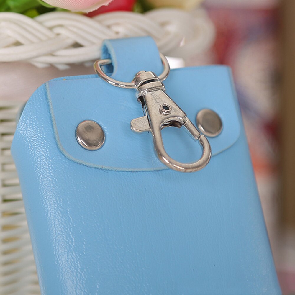 1 PC couleur unie Portable Pu cuir femme de ménage titulaires porte-clés porte-clés sac étui unisexe portefeuille couverture Simple sac de rangement