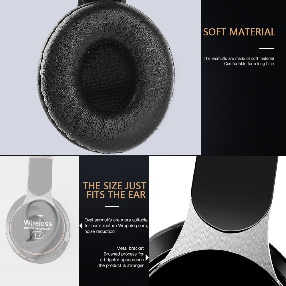 HIFI Stereo Bluetooth Kopfhörer Kopfhörer Musik Bass Headset Unterstützung SD Karte mit Mic für Handy, Mobiltelefon XiaoMi Iphone Sumsamg Tablette