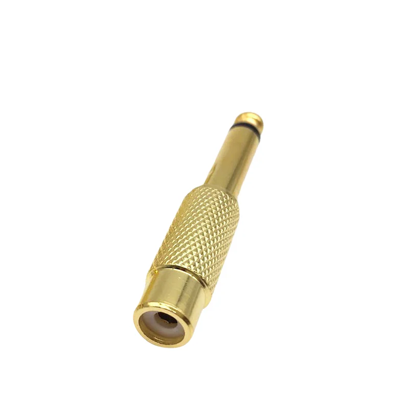 4Stck Goldene Audio- Adapter 6,35mm 1/4 "Männlichen Mono Stecker Auf schnallen-buchse 6,5mm Auf AV Jack Audio- Adapter Stecker