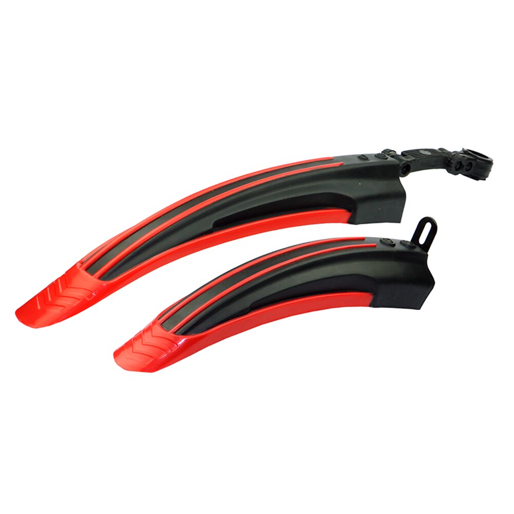 2pcs Universal Adjustable Mountain Bike Mudguard Wings Set Front Rear Wheel Bicycle Water Mud Guards Fenders Cycling Accessories: Red