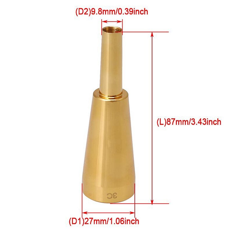 1 Set Trumpet Valve Finger Buttons Trumpet Parts for Trumpet Golden & 1x 3C Trumpet Mouthpiece