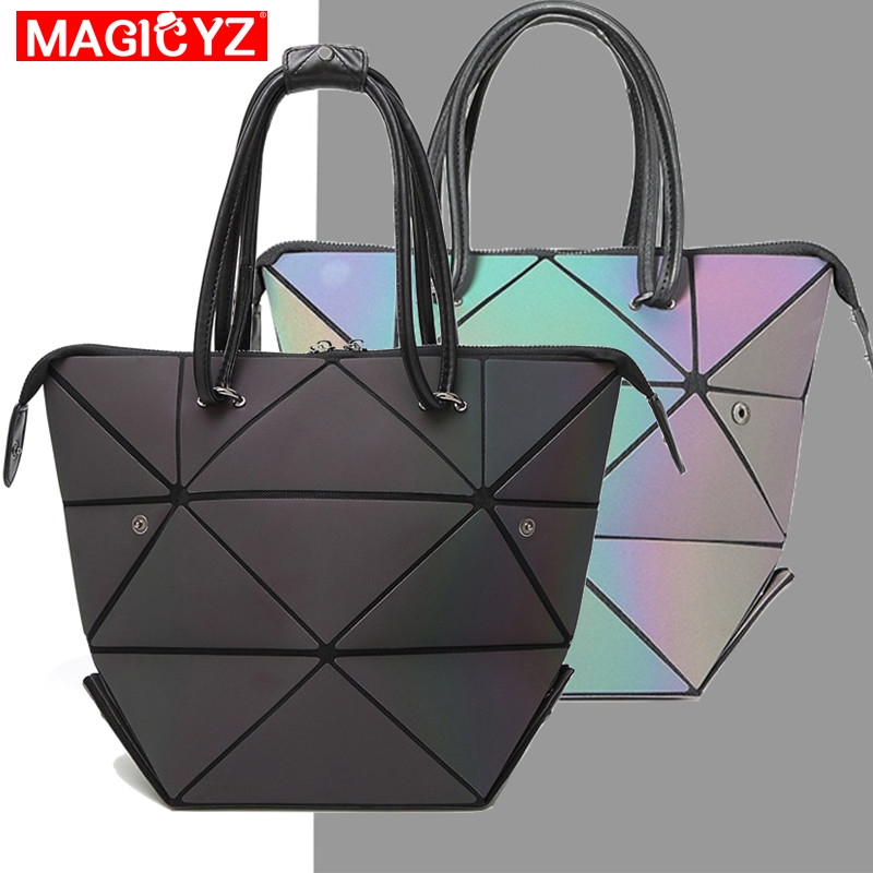 MAGICYZ Frauen Handtasche Leucht Geometrische Falten tasche Luxus Frauen Handtasche Diamant Gitter Frau Shoudler Taschen