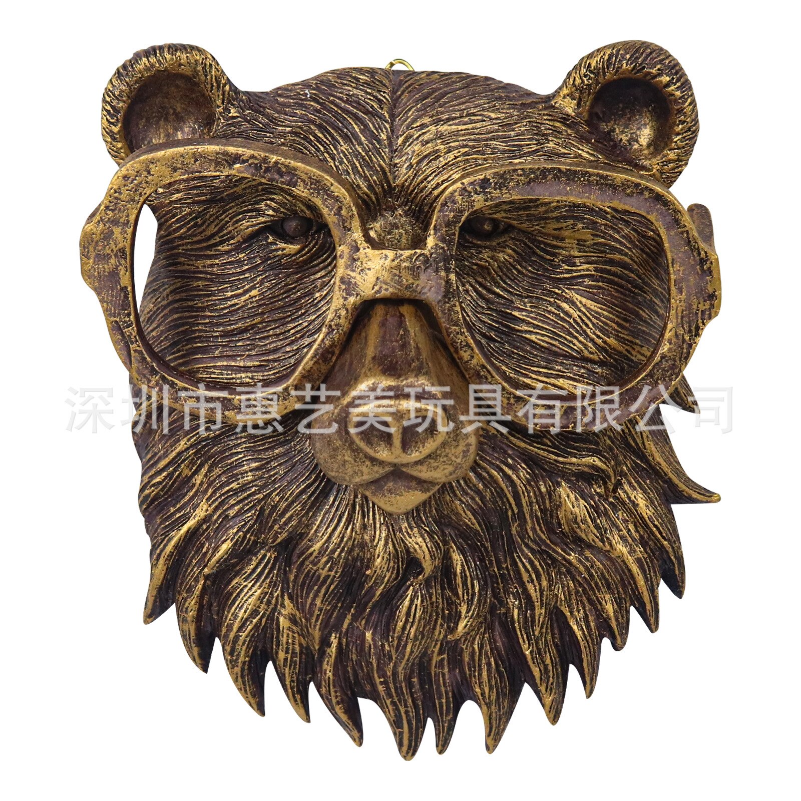 Wall Mounted Resin Animal Pendant Rabbit Deer Bear Mouse Fox Head with Glasses Animals Sculpture Wall Home Decor: A