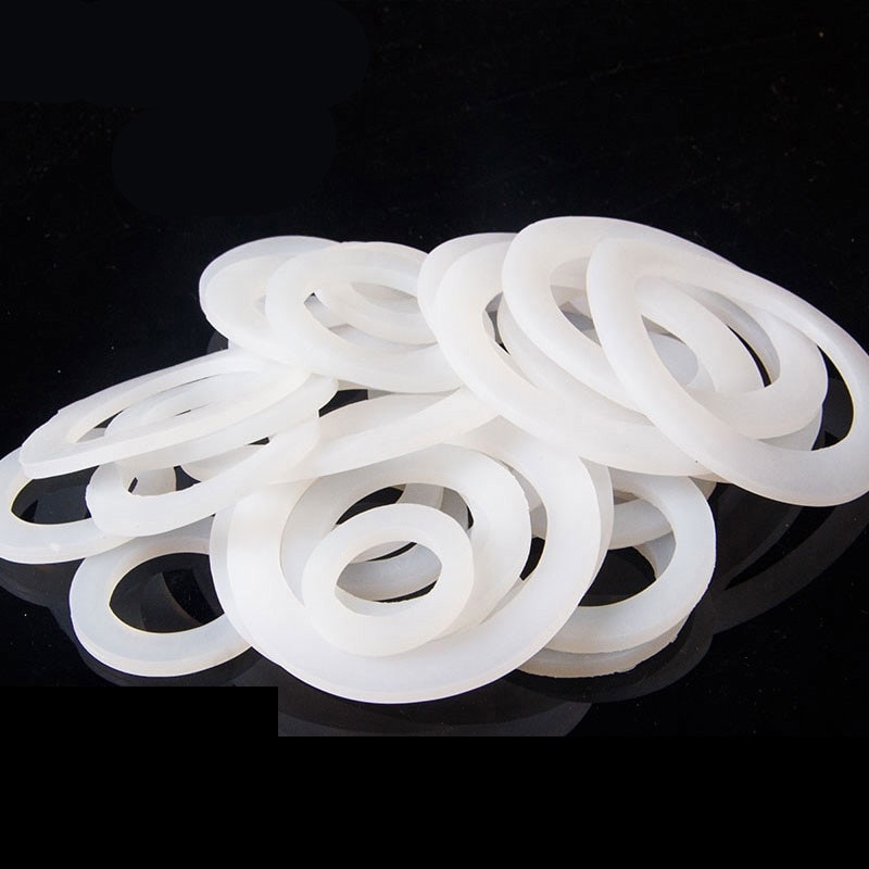 10Pcs White Food Grade Silicone Rubber O-Ring Seals Washer Cross Section I.D.20-75mm
