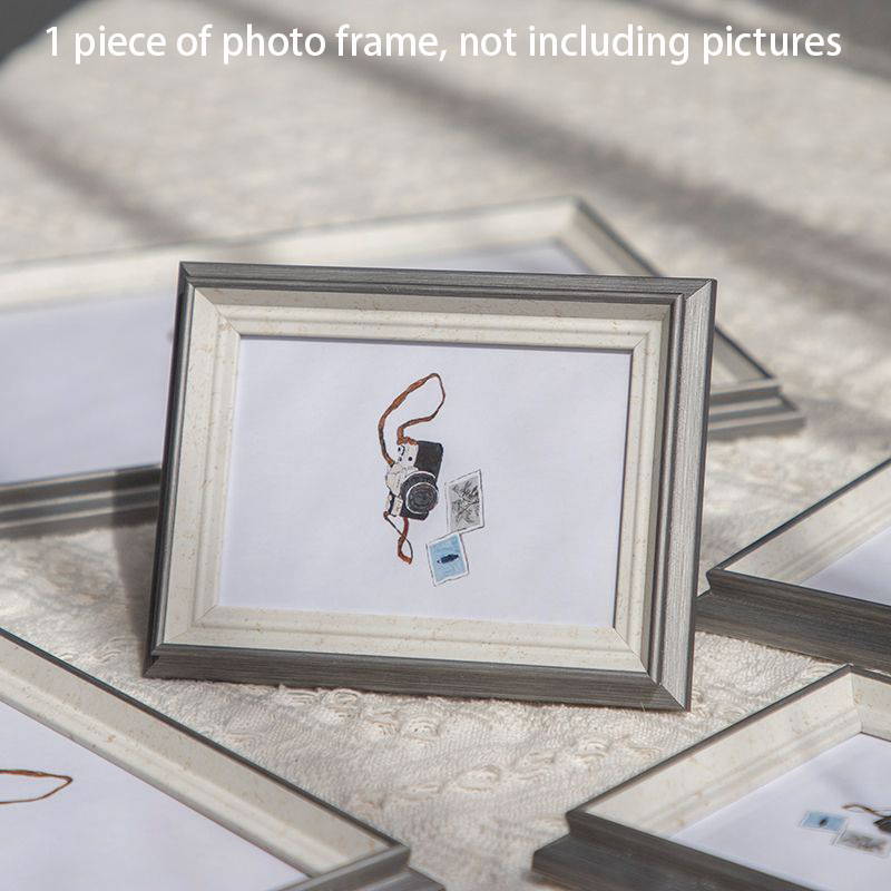 Wood Picture Frame Distressed Photo Frames Antique Wall Hanging Tabletop Display Wedding Farmhouse Home Decor Retro Family: 12 inch / Yellow