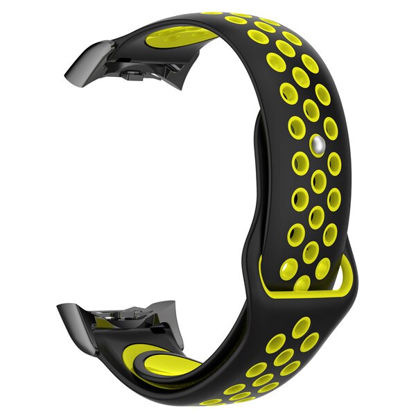 Double Color Silicone Strap For Samsung Gear Fit 2 Fit2 Pro SM-R360 SM R350 Sport Band Replacement Bracelet Watchband Wristband: Black yellow