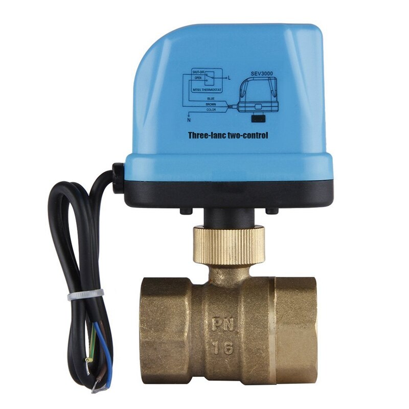 1 stk 2- -veis soneventil toveisventil motor kuleventil elektrisk ventil kuleventil 220v dn25 (g1.0 tommer) vendeventil med led lig
