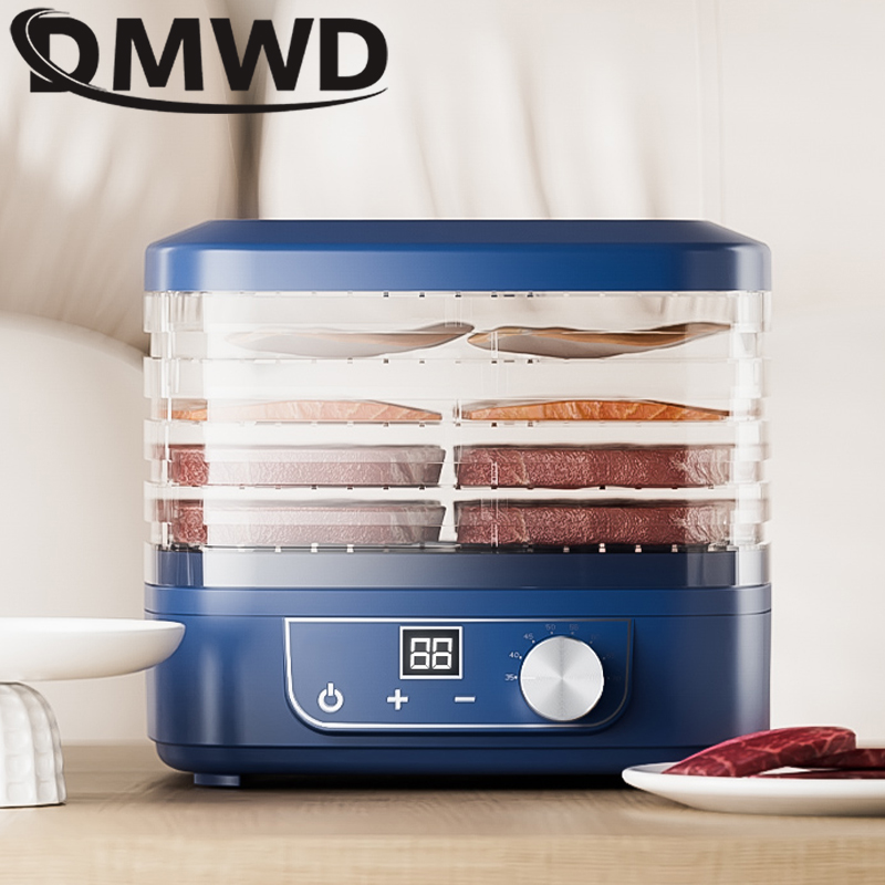 Secador de aire multifunción para frutas secas, máquina de secado de carne, verduras y hierbas, temporizador Digital, Control de temperatura, deshidratador de alimentos, 5 bandejas