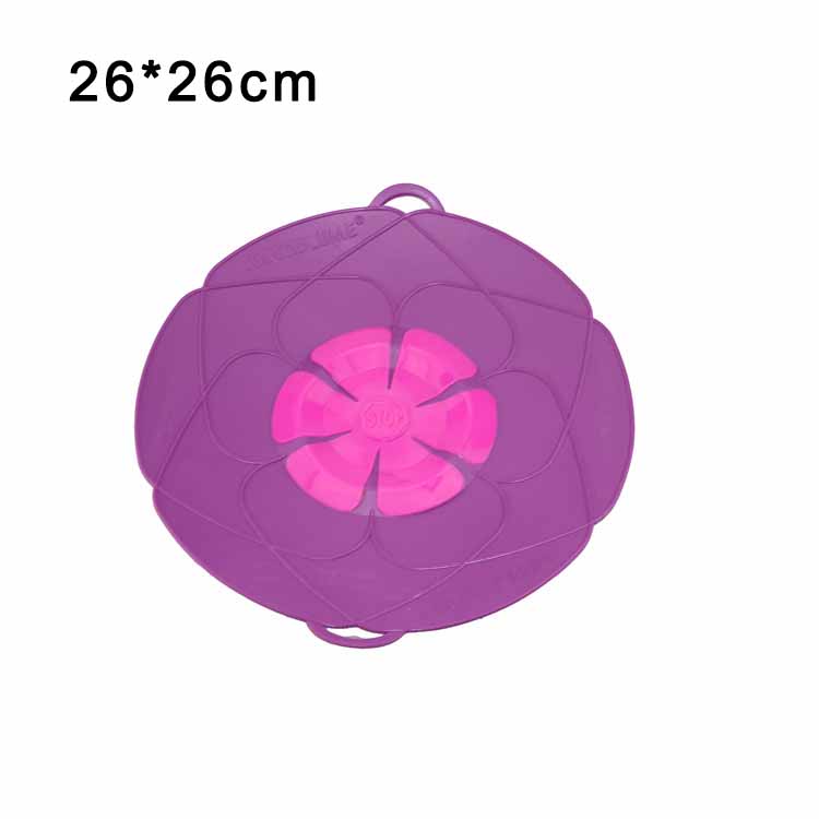 Spill Stopper Lid Cover Silicone Boil Over Safeguard Anti Spiill Cover Cooking Kitchen Tool Boil Over Spill Stopper Pot Pan Lid: A-Purple