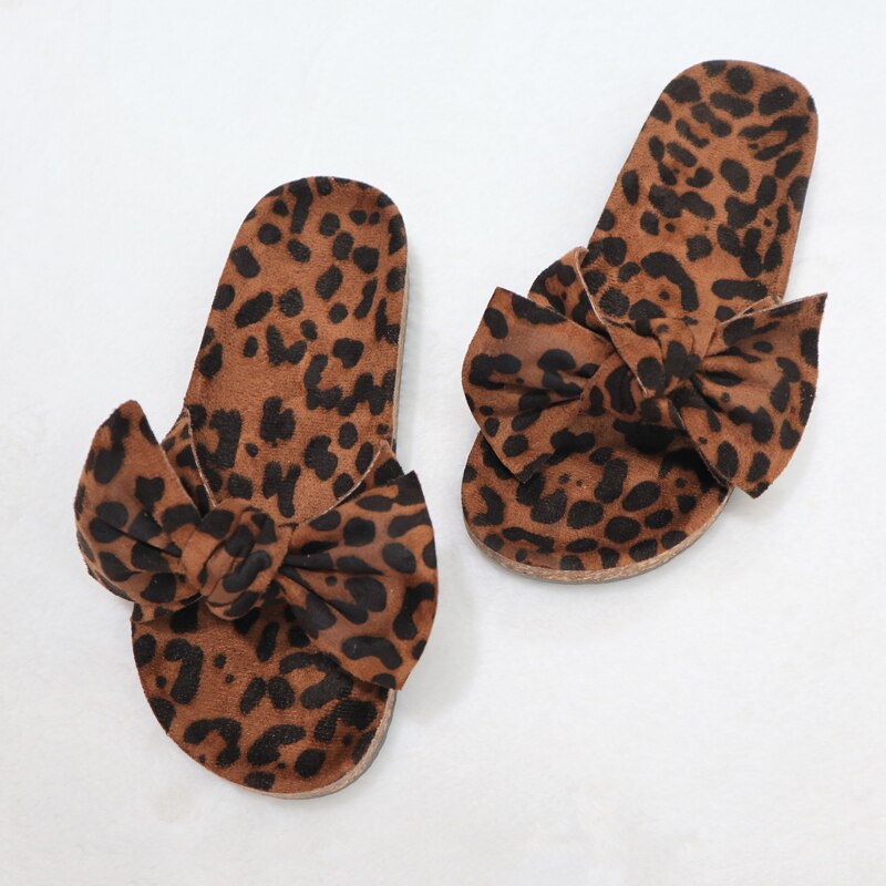 women fatia leopard ribbon sandals with cork lady open toe cork slides slippers