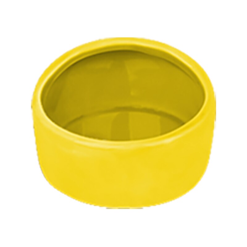 Cuenco de cerámica de tamaño pequeño para mascotas, cuenco de comida para hámster, antigiro, Chinchilla antimasticable: Yellow