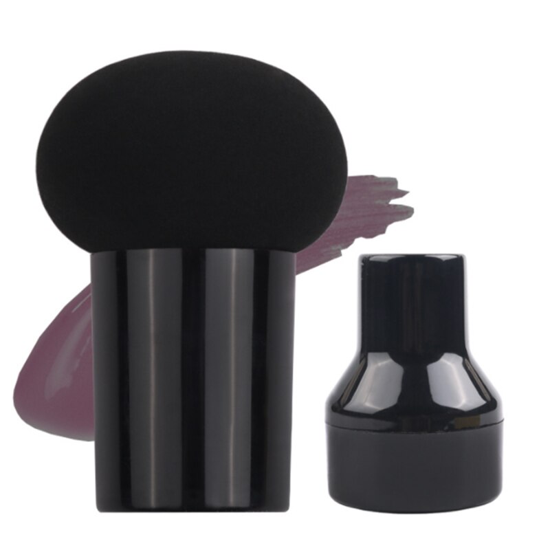 Esponja de maquillaje con forma de seta, esponja de maquillaje en polvo, corrector facial, base, cosmética, 1 unidad: Black