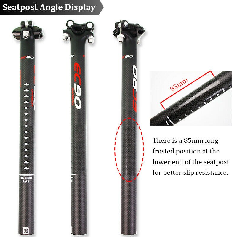 EC90 Carbon Fiber Seatpost Ultralight 27.2/30.8/31.6mm Road Mountain Bike Seat Post 350mm 400mm Bicycle Seat Tube Bike Part