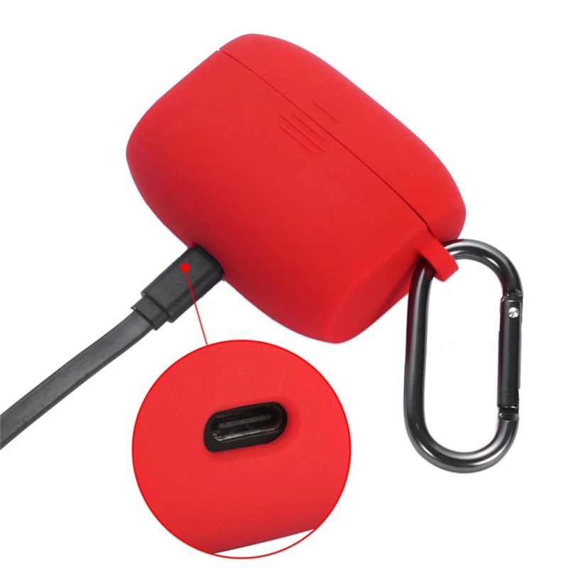 Earphone Case for Jabra Elite 65 t Wireless Sports Headset Silicone Protective Case Cover with Anti-Lost Hook Portable Cases