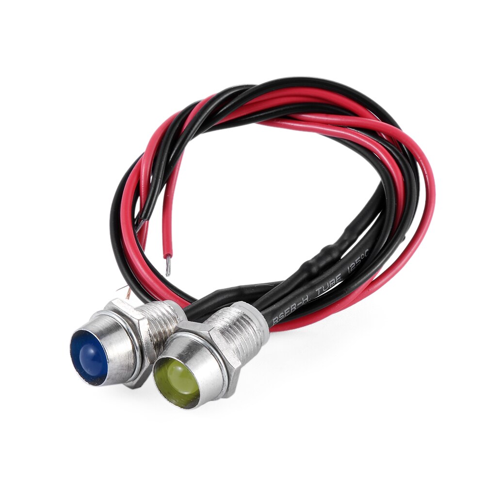 1PC 12V 8mm Multi-color Metal Shell LED Indicator Light Pilot Dash Dashboard Panel Car Van Boat Warning Lamp Bulb With Holder