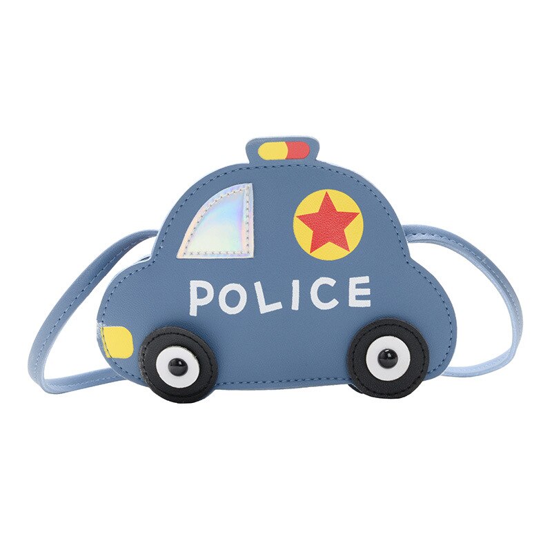 1 stuks dames-meisjes portemonnee van pu-leer, mini-portemonnee, heuptasjes, 3d cartoon auto's in koreaanse stijl, messenger bags, kindermuntzak: Blauw