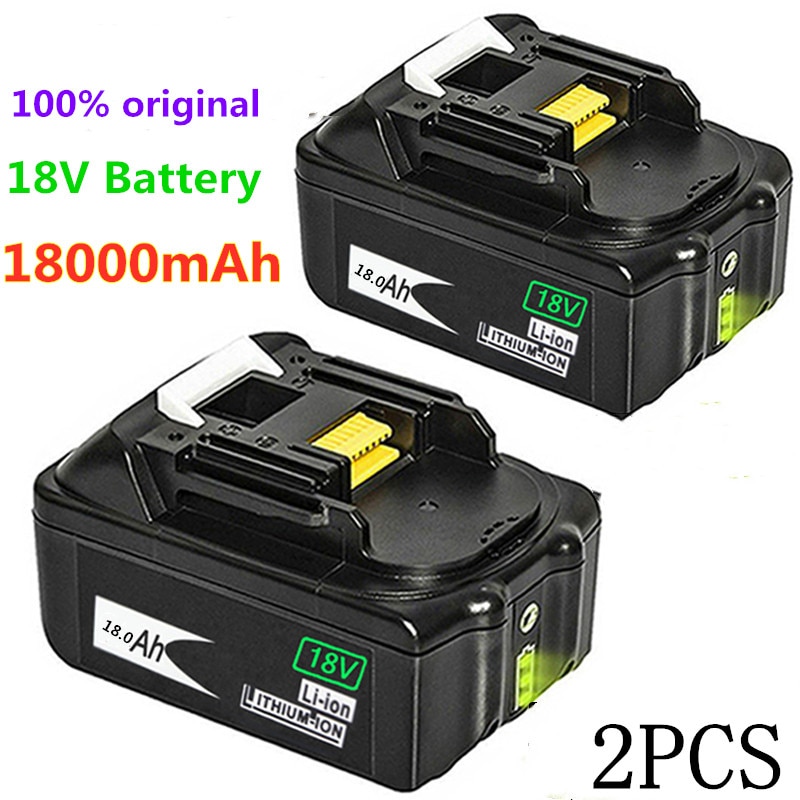 2Pcs 18V18000mAh 18.0Ah Rechargeablefor Makita Power Tools Batterij Met Led Li-Ion Vervangende Lxt BL1860B BL1860 BL1850